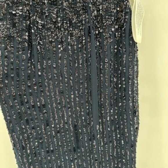 Mac Duggal Navy Blue Sequin Beaded Sleeveless Formal Gown Dress Size 8 - Picture 4 of 14